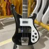 Özel Rickenback 4003 Elektro Gitar, Bas gitar, Basswood gövdesi, siyah renk, gül ağacı klavyesi, 4 telli