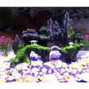 1 piece resin large/small size rockery stone fish tank landscaping aquarium decoration rockery mountain hiding cave pet supplies 240307