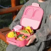 Servies Cartoon Bento Box Draagbare Magnetron Lunch Voor Volwassene/Kind/Peuter Compartiment Verzegelde Salade Picknick Container