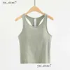 2024-ll Racerback Yoga Vest Summeress Summer Sport Shirt عالي الجودة قميص مضلع ضلعه مضلعًا مضغوطًا في صدرية أعلى 9348