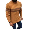 Männer Pullover Männer Herbst Winter Streifen Spleißen Pullover Casual Slim Fit Gestrickte Tops Oansatz Langarm Farbe-Blockiert Pullover strickwaren