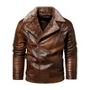 GLACIERBREAKER veste en cuir hommes hiver polaire moto Pu veste en cuir mâle col montant décontracté coupe-vent mince manteau 6Xl 240227