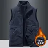 Mens Winter Vest Coat Casual Thicken Polar Fleece Doublesided Dressing Warm Outdoor Camping Hiking Fishing Waistcoat 240229