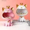 Dekorativa objekt figurer Lucky Cat Staty Sculpture Table Decoration Miniature figur Sundries förvaringslåda Modernt vardagsrum Skrivbord Heminredning Ornament T24