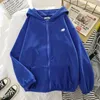 Kadın Hoodies Moda Hayvan Nakış Baskı Gevşek Peluş Zipper Sweatshirt 2024 Kış Polar Polar Hoodie Üstler Sonbahar Korece