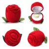 Novidade caixa de anel de rosa vermelha para brincos de casamento de noivado pingentes joias case2645