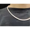 4mm Vvs Hand Set Micro Setting Moissanite Diamond Studded Hiphop Iced Out Sterling Silver Tennis Chain for Birthday Gifts