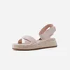 575 Scarpe con plateau Espadrillas Sandalo da donna Sandali con zeppa One Strap Pelle di vacchetta Summer Lady Vintage Womangladiator S 239 s