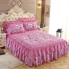 Nowa romantyczna dwuwarstwowa pikowana spódnica zagęszczona szlifowanie łóżka wyposażona w arkusz miękki spódnice bez poślizgu Y200417279H