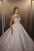 Vintage une ligne femmes robe de mariée col haut manches courtes robes de mariée Appliques balayage train robe sur mesure vestidos de novia