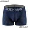 Cuecas Jockmail Mens Underwear Boxer Malha Acolchoada com Almofadas de Quadril Boxers Bupadded Elastic Truncks Enhancement Drop Delivery Vestuário Dhuan