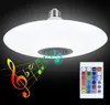 Smart RGB Bluetooth Music UFO Bulb E27 Lamp holder with 24 keys remote control AC85260V 30W Audio Light8253921