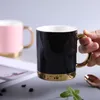 Tasses tasse tasse en céramique Europe du nord amateurs de café simples avec poignée or