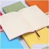 Notepads Wholesale High Quality A5 Simple Classic Solid Soft Leather Pu Journal Notebooks Daily Schede Memo Sketchbook Home School Off Otear