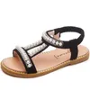 2024 New Summer Baby Girl Sandals 3 색 패션 스위트 진주 아기 여자 신발 안티 슬립 소프트 밑창 비치 샌들 첫 워커 공주 신발