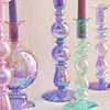 Floriddle Retro Candlesticks Taper Candle Holders Tall Candlesticks Decoration Party Glass Vase Home Decor Wedding Decoration 240304