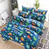 Cartoon Dinosaurus Kinderen Kinderen Beddengoed Set 4 Stuks Dekbedovertrek Set Meisje Jongen Leuke Kawaii Dekbedovertrek Laken Beddengoed kussensloop H272E