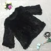 Yeni ve Şık Renk Şeması, Gerçek Tavşan Kürk Çim Kazak, Kadınlar Kısa Kış Paltosu, El Yapımı Dokuma Ceket 826666