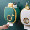 Étagère de salle de bain dorée, boîte de rangement, porte-papier toilette mural sans poinçon, porte-serviettes étanche 240304
