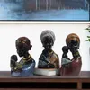 Objets décoratifs Figurines NORTHEUINS Résine Africain Exotique Noir Mère et Enfant Statues Figurines Rétro pour Intérieur Fête des Mères Cadeau Décorations pour la Maison T24030