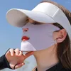 Szaliki dla mężczyzn Summer Outdoor Solid Kolor Women Silk Scalit Anti-UV Face Cover Suncreen Veil Mask