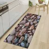 Carpets 3D Pebble Stone Printed Kitchen Mat Hallway Bedroom Living Room Decor Carpet Soft Non-slip Long Strip Entrance Doormat Area Rug