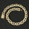 Säljer hiphop 15mm isad kubik zirkon nummer 8 -formad kubansk länkkedja choker halsband mens cz stora guldkedjor222k