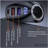 Car Charger New 100W Car Charger Usb Type C Super Fast Charging Pd 4.0 Quick Charge 3.0 Cigarette Lighter Socket For Phone Huawei C0X5 Dhmek