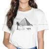Dames T-shirts Vintage en kamelen Casual polyester T-shirt Oude Egypte Cultuur Afdrukken Tops Shirt Dames korte mouw