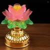 Castiçais acrílicos coloridos de lótus simulados para suporte de Buda Guanyin Permanent Candlestickfeng Shui Decoração de casa