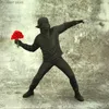 Decorative Objects Figurines Doll Banksy Throwing Flower Girl Flower Thrower Sculpture Street Art Style Office Decoration Trend Creative Home Decoration T240309