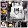 lovinsunshine 3d 늑대 침구 세트 킹 ​​사이즈 개 고양이 인쇄 이불 커버 세트 Queen Comforter Bed Cover 세트 VC01# C1018217U