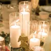 Vasen, 6 Stück, Glaszylindervasen, große Zylindervase, schwimmende Kerzenhalter, transparente Blumenvase für Blumen, Hochzeit, Heimdekoration, L240309