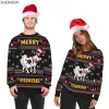 Sweaters 2023 3D Printed Unisex Holiday Party Dress Up Xmas Sweatshirts Funny Cow Men Ugly Christmas Sweaters Women Clothes