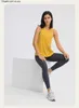 Women LU-603 Yoga Sleeveless Vest Fashion Open Back Tank Top Sports Loose Running Vest Fitness Tops