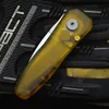 KS7500 Mini Pocket Folding Knife PEI Transparent Handle 9cr18mov Blade Outdoor Camping Hunting Pocket EDC Tool Knife 519