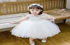 Girl039s Jurken Mode Pailletten Bloemen Bloemenmeisjesjurk Voor Bruiloft Prinses Wit Tule Baby Meisjes Doop Doop 1e Bi7394834