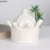 Couronne réservoir de stockage pot en céramique boîte à bijoux boîte à bonbons bouteille de stockage organisateur de maison en forme de coeur pot décoratif décoration artisanat 240307