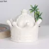 Crown Storage Tank Ceramic Jar Jewelry Box Candy Box Storage Bottle Home Organizer Heart-shaped Decorative Jar Decoration Crafts 240307