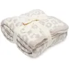 Blankets Half Wool Sheep Blanket Knitted Leopard Plush281l