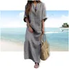 Basic Casual Jurken Kaftan Marokkaanse Jurken Midden-Oosten Abaya Moslim Arabisch Islamitisch Dubai Indonesië Jurk Elegant Gestreept Gewaad Dhpyc