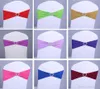 50pcs Spandex Lycra Wedding Chair Cover Sash Bands Wedding Party Birthday Chair Decor Royal Blue Red Black White Pink Purple2679100