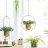 10 Typ Metal Hanging Flower Pot Nordic Chain Hanging Planter Basket Blomma Vase For Home Garden Balkony Decoration 240304