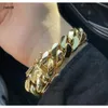 Mücevher tasarımcısı 14K Altın Kaplama Miami Küba Bağlantı Hip Hop 22mm 9.5 250g Katı gümüş 999 Bracelethiphop