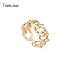 Cluster Rings Gold Plated Punk Gothic Geometric Open For Women Adjustable Flower Love Twist Ladies Fashion Jewelry