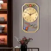 Настенные часы Новый китайский стиль Медные большие настенные часы Эмаль Домашние роскошные украшения для гостиной Часы Настенные подвесные металлические стены Искусства Интерьер T240309