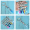 Key Rings Ocean Life Keychains Fish Scales Hexagon Prism Natural Stone Keyring Starfish Chains Mermaid Scale For Women Gift Drop Del Dh16U