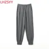 LHZSYY Pure Cashmere Pants Autumn Winter Men Elastic Waist Youth HighEnd Warm Outside Leggings Thick Casual 240309