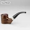 Other Home Garden New Ebony Wood Pipe Smoking Tobacco Pipe 9mm Filter Flat Bottom Smoke Pipe Handmade Smoking Pipe Accessory T240309