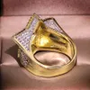 Grande bague pentagramme en pierre de Zircon scintillante, style Hip Hop, étoile, pour femmes et hommes, bijoux à la mode, nouvelle bague de fiançailles de mariage 2020, 280w